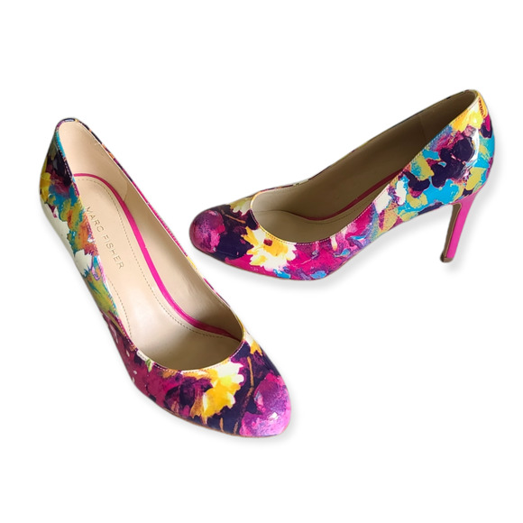 Marc Fisher Women's Pumps Floral Slip On Heel Size 7.5 M - Picture 3 of 6